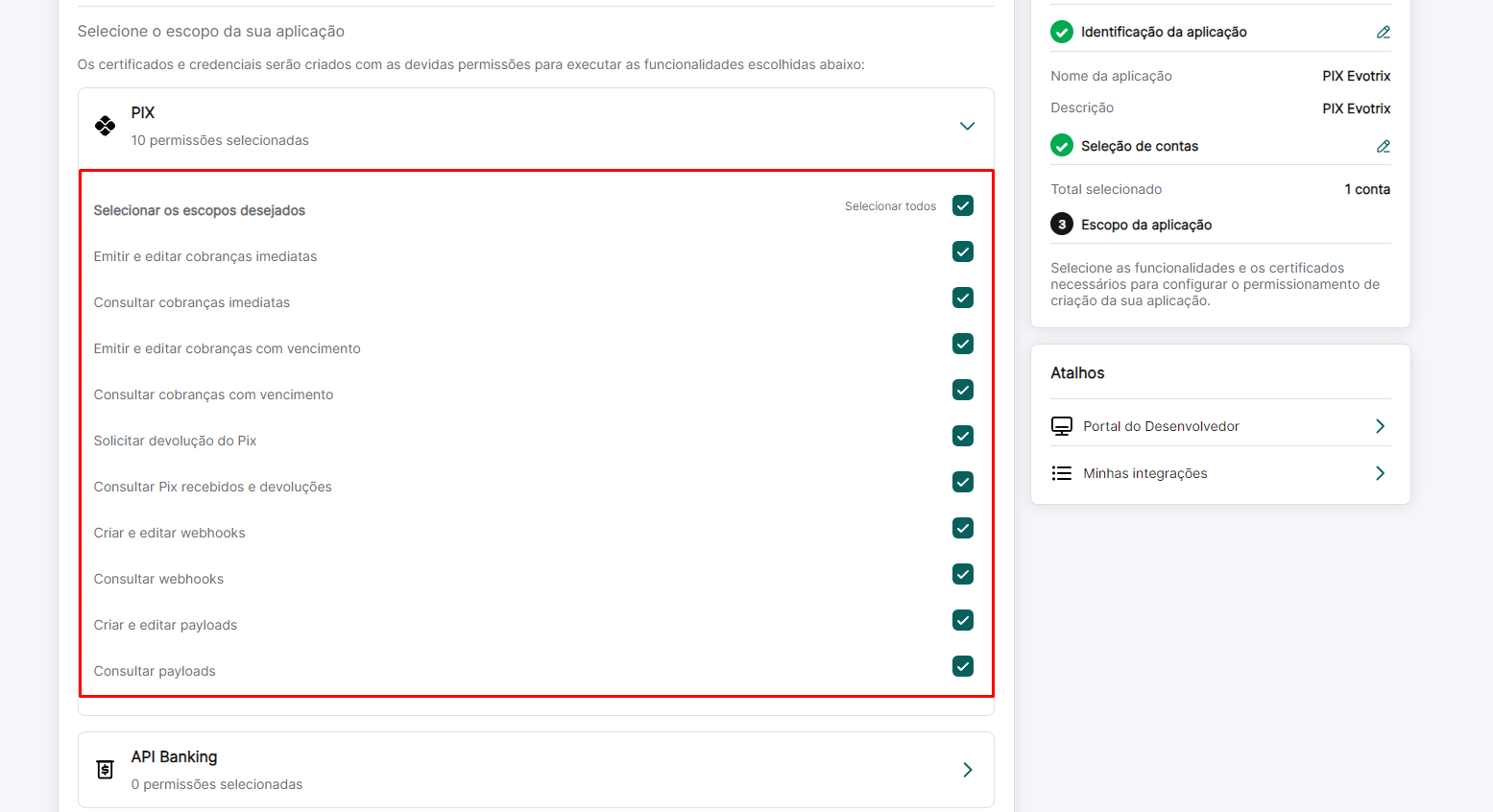 inter app permissoes pix